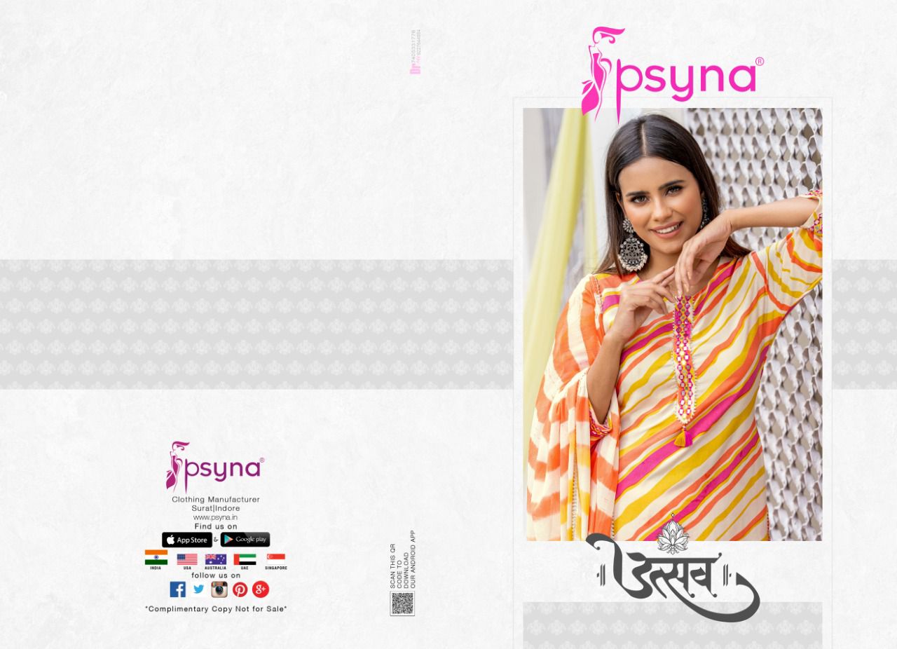 psyna utsav rayon new and modern style top bottom with dupatta catalog