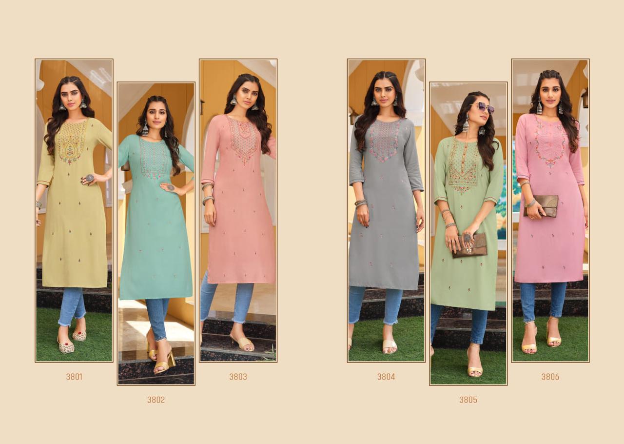 rangoon anishka rayon elegant kurti catalog