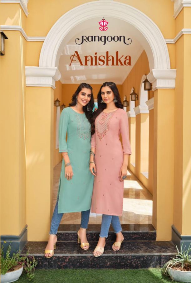 rangoon anishka rayon elegant kurti catalog