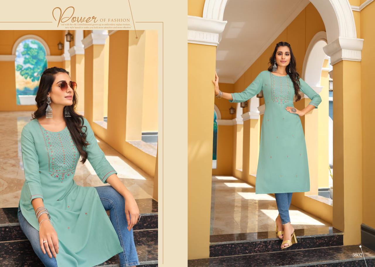 rangoon anishka rayon elegant kurti catalog