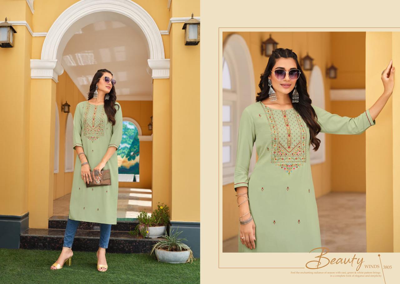 rangoon anishka rayon elegant kurti catalog