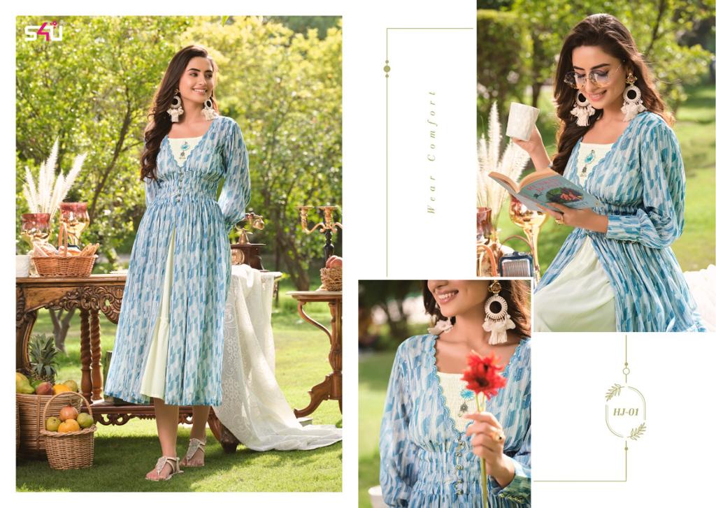 S4u Hello Jackets Vol 07 georgette stylish western look kurti catalog