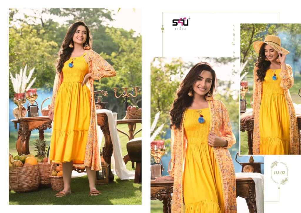 S4u Hello Jackets Vol 07 georgette stylish western look kurti catalog