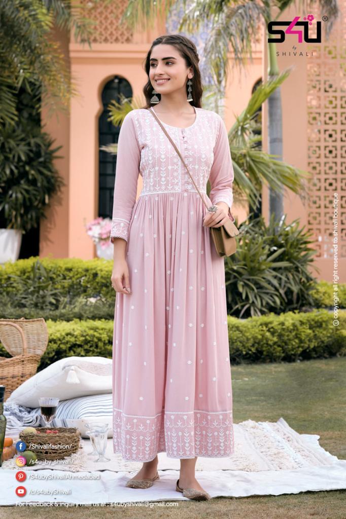 s4u luckhnowi viscose elegant kurti catalog