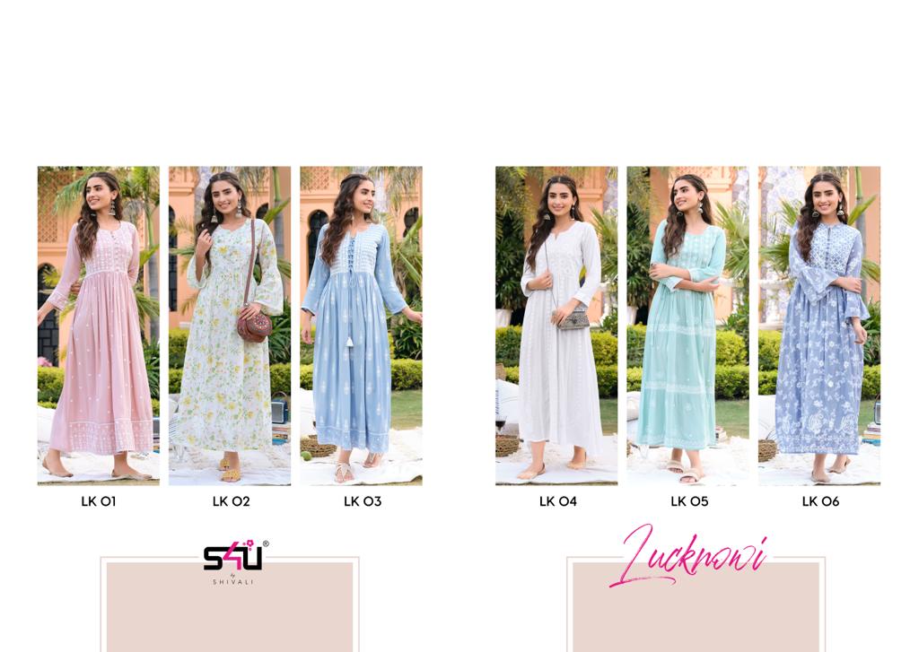 s4u luckhnowi viscose elegant kurti catalog