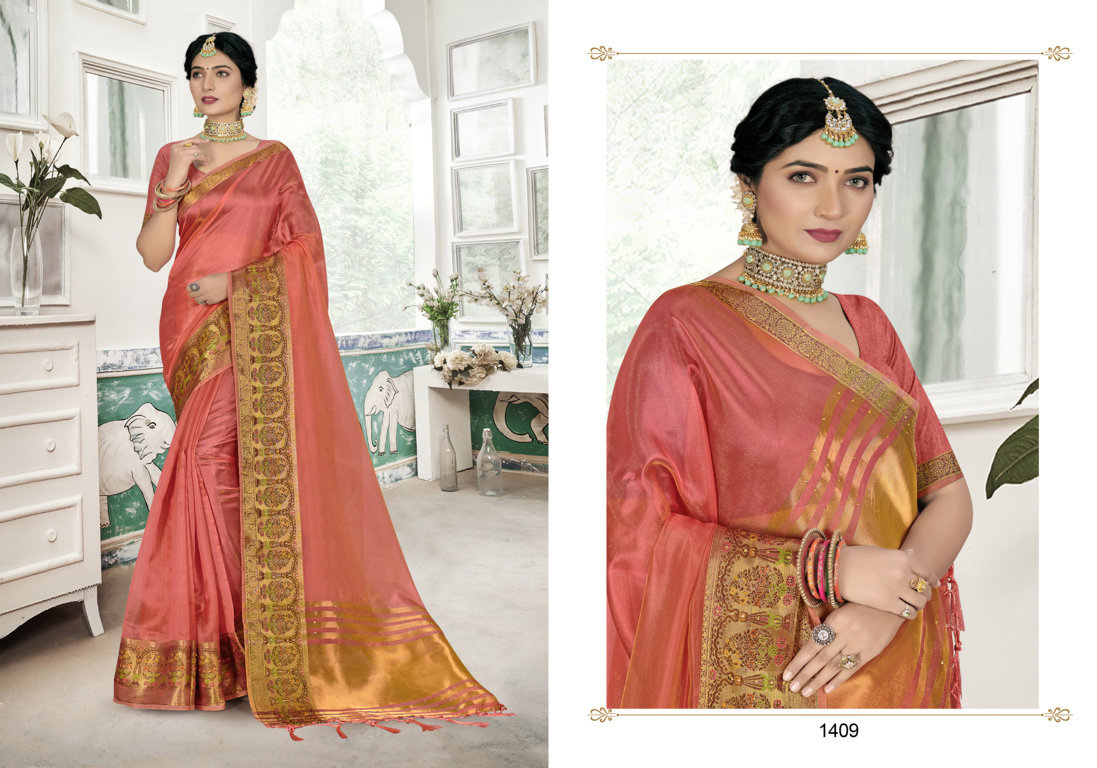 sangam print jhankar organza regal look saree catalog