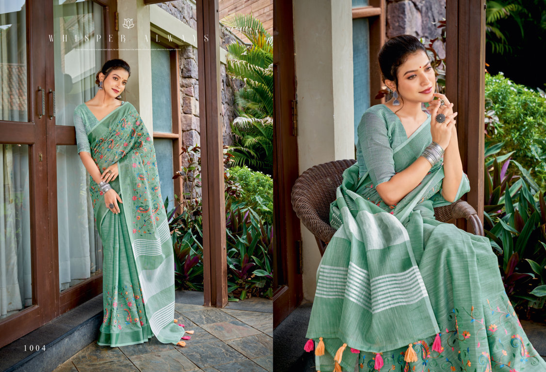 sangam print kashmira style linen innovative style saree catalog