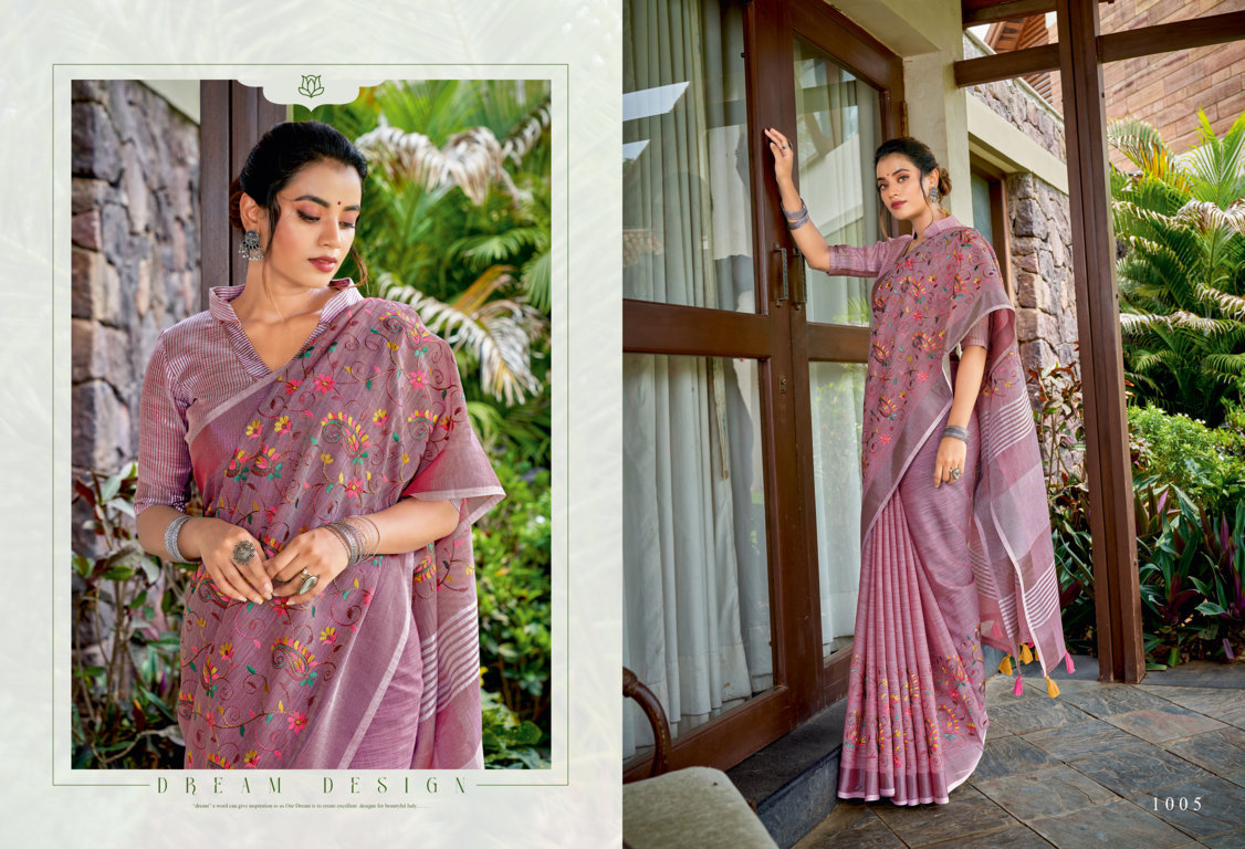 sangam print kashmira style linen innovative style saree catalog