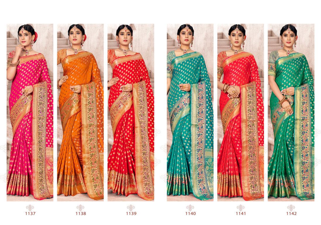 sangam print mandakini silk silk gorgeous look saree catalog