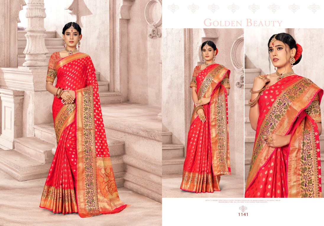 sangam print mandakini silk silk gorgeous look saree catalog