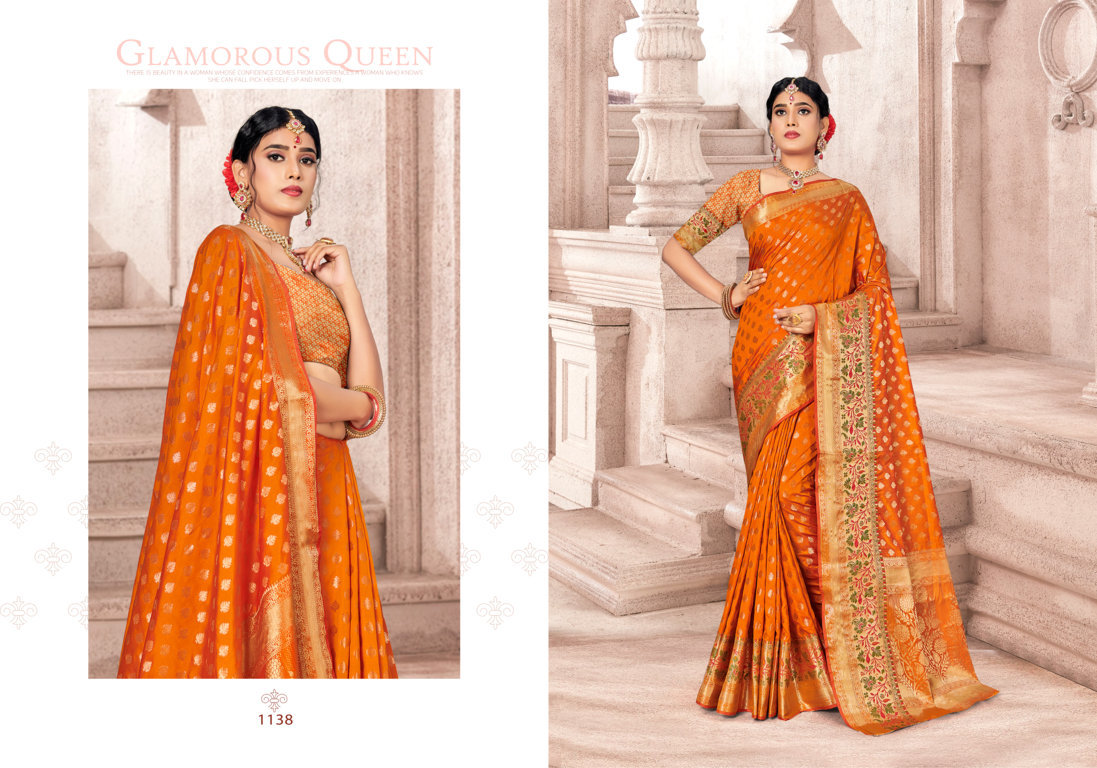 sangam print mandakini silk silk gorgeous look saree catalog