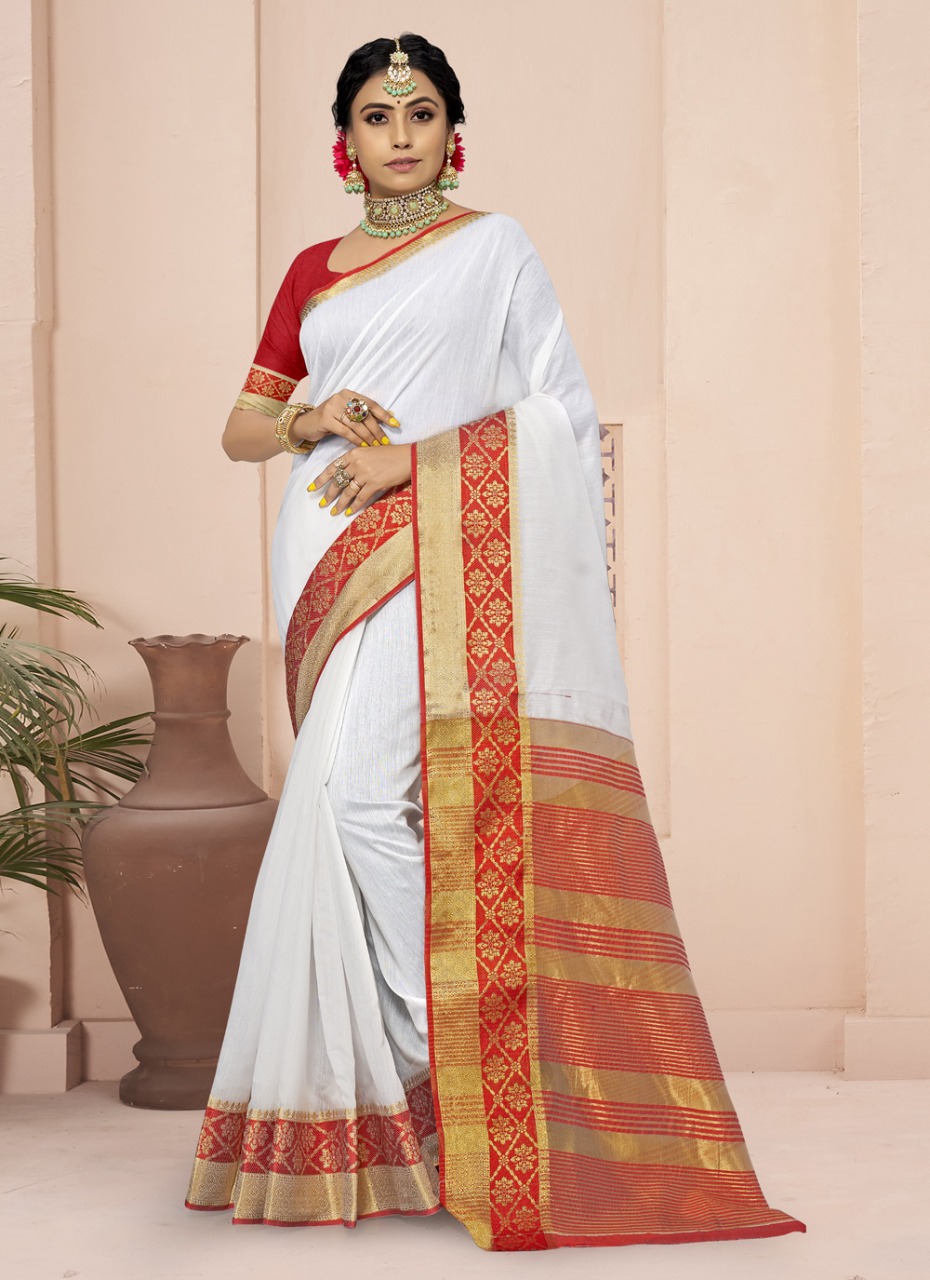 sangam print red chilli cotton attractive saree catalog