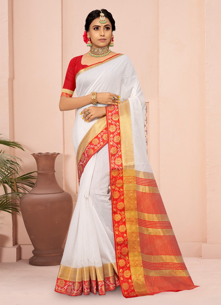 sangam print red chilli cotton attractive saree catalog