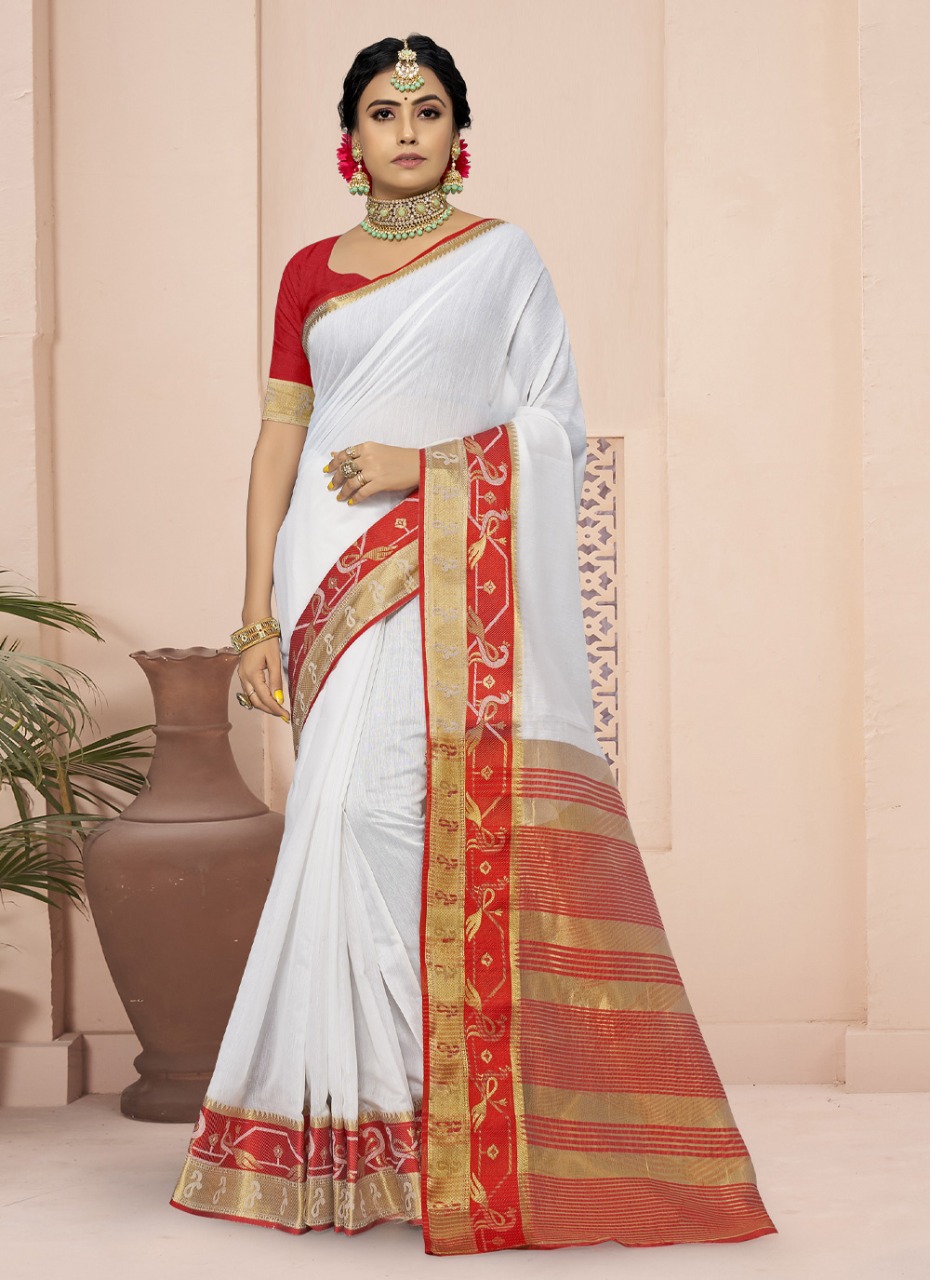 sangam print red chilli cotton attractive saree catalog