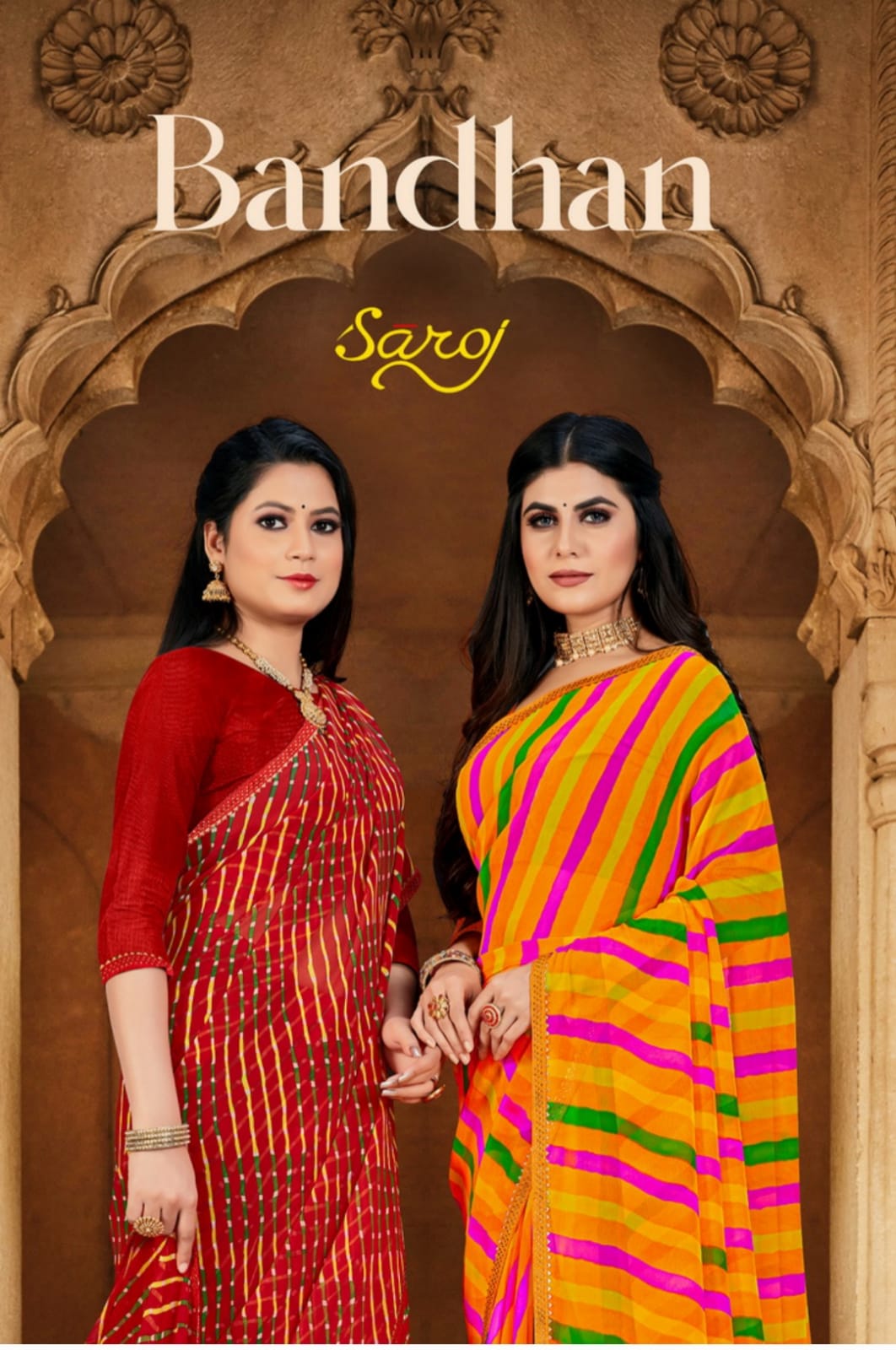 saroj saree bandhan georgette Decant look saree catalog