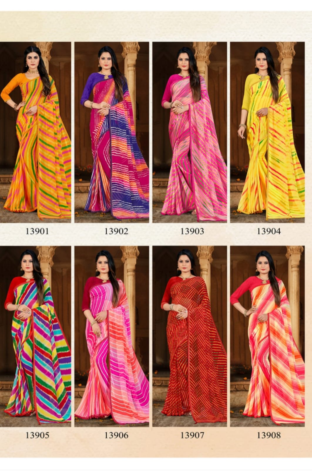 saroj saree bandhan georgette Decant look saree catalog