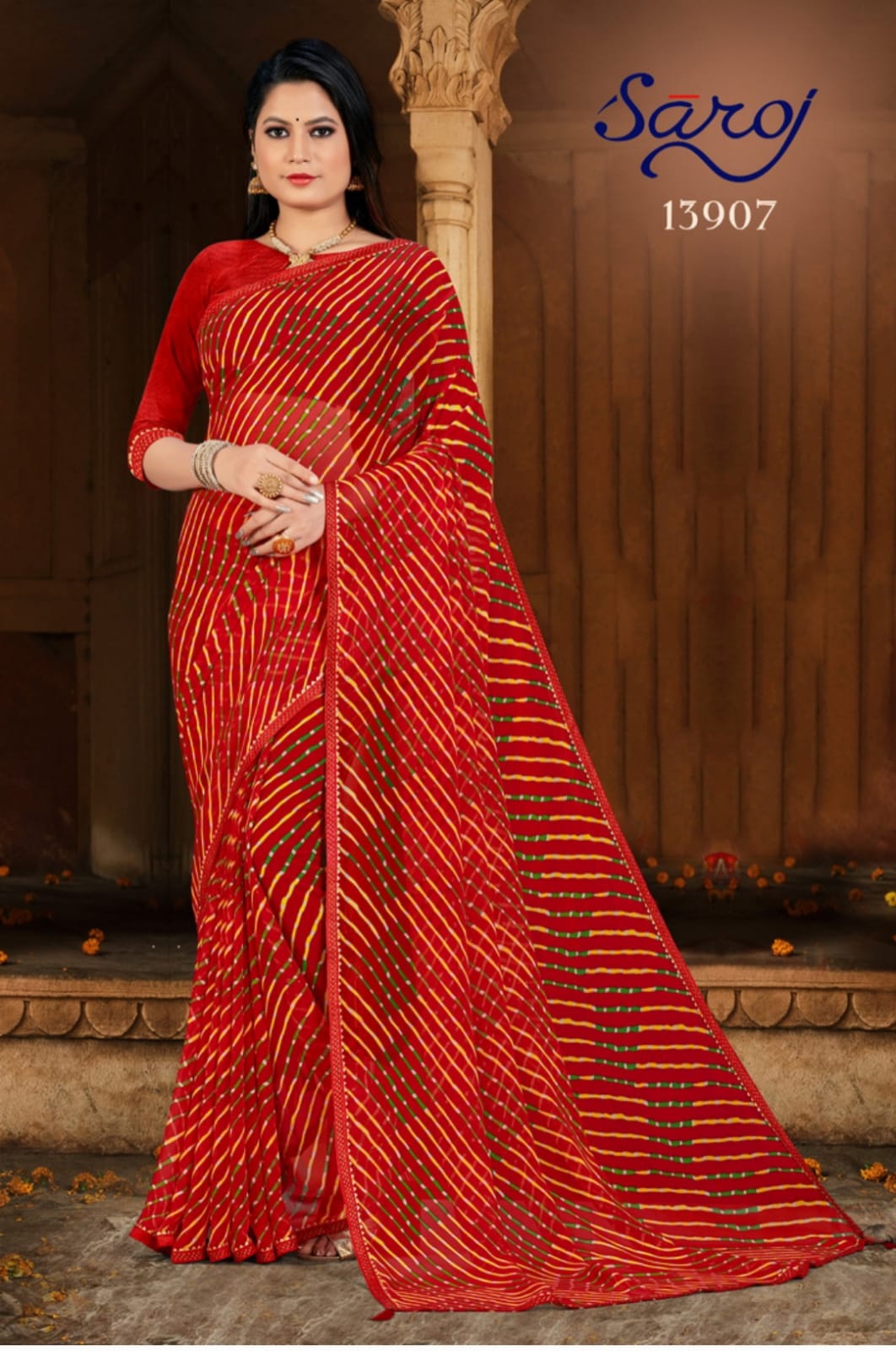 saroj saree bandhan georgette Decant look saree catalog