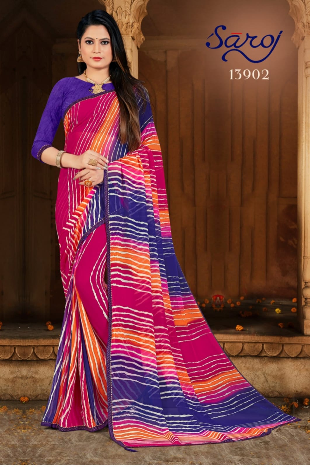 saroj saree bandhan georgette Decant look saree catalog