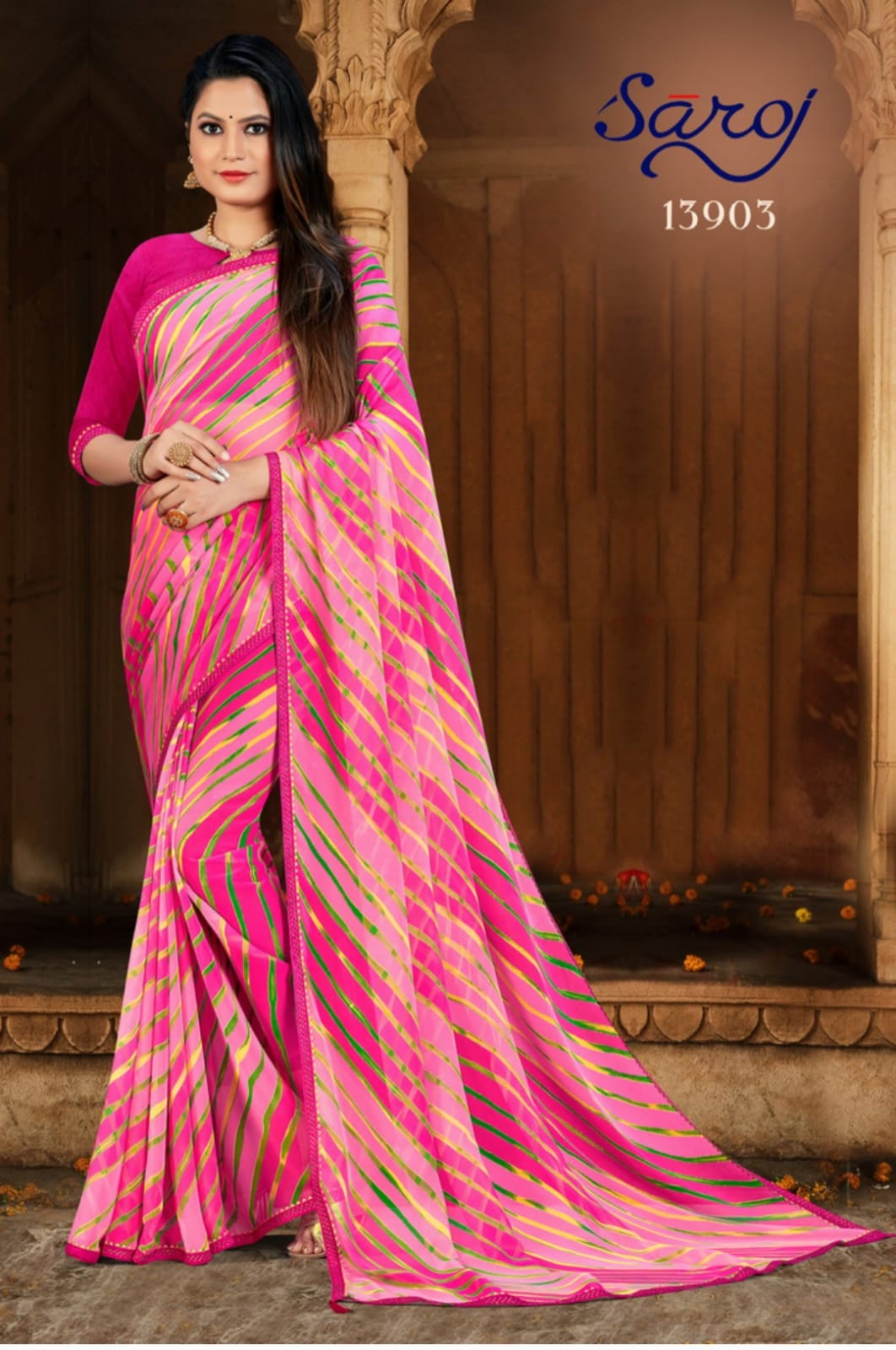 saroj saree bandhan georgette Decant look saree catalog