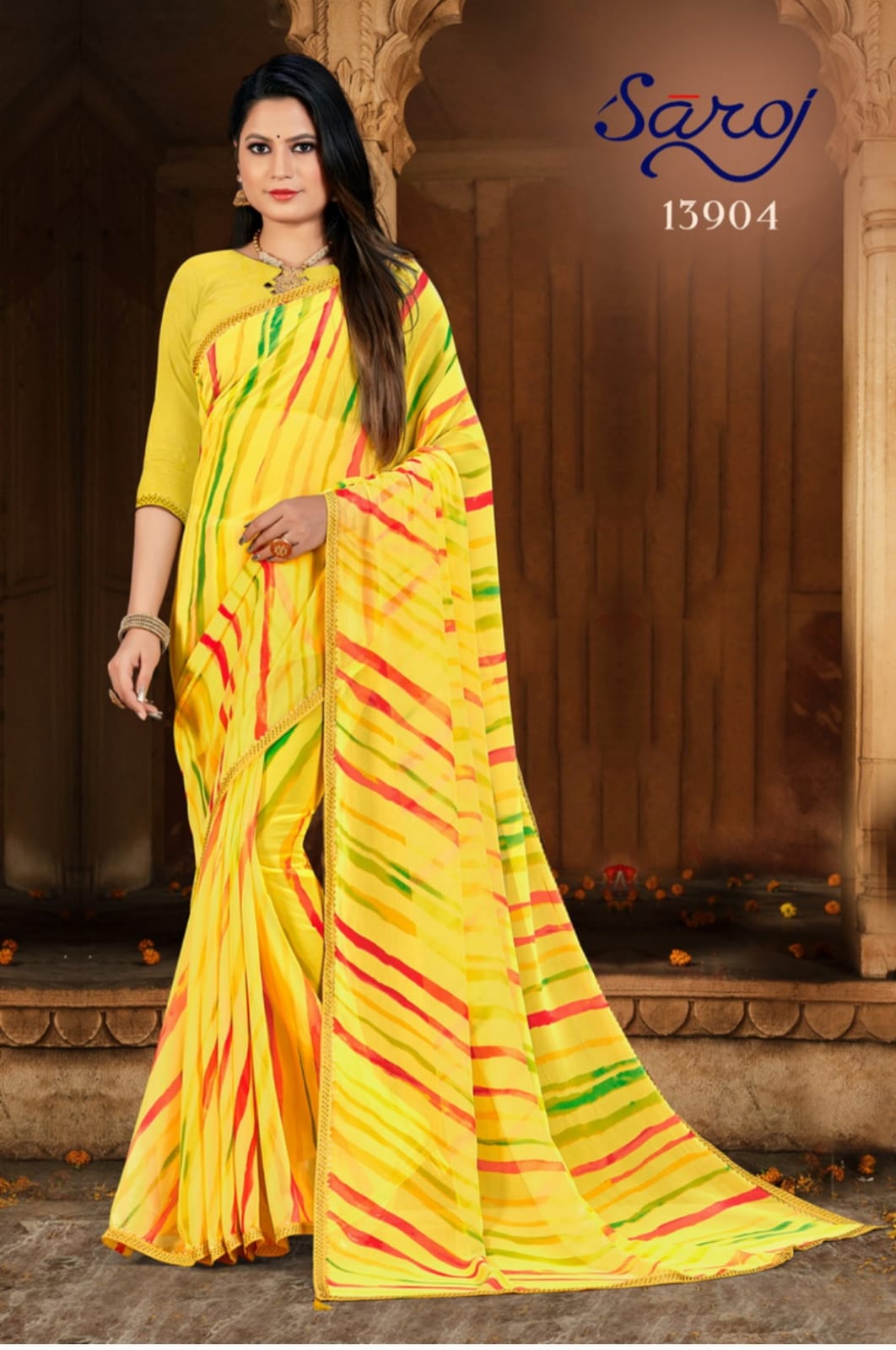 saroj saree bandhan georgette Decant look saree catalog