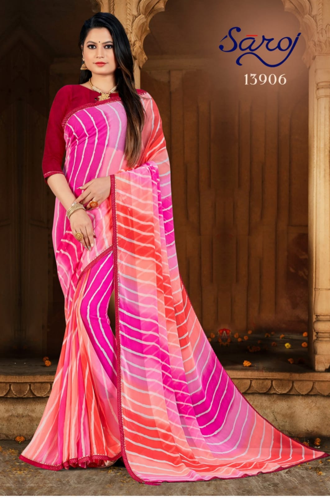 saroj saree bandhan georgette Decant look saree catalog