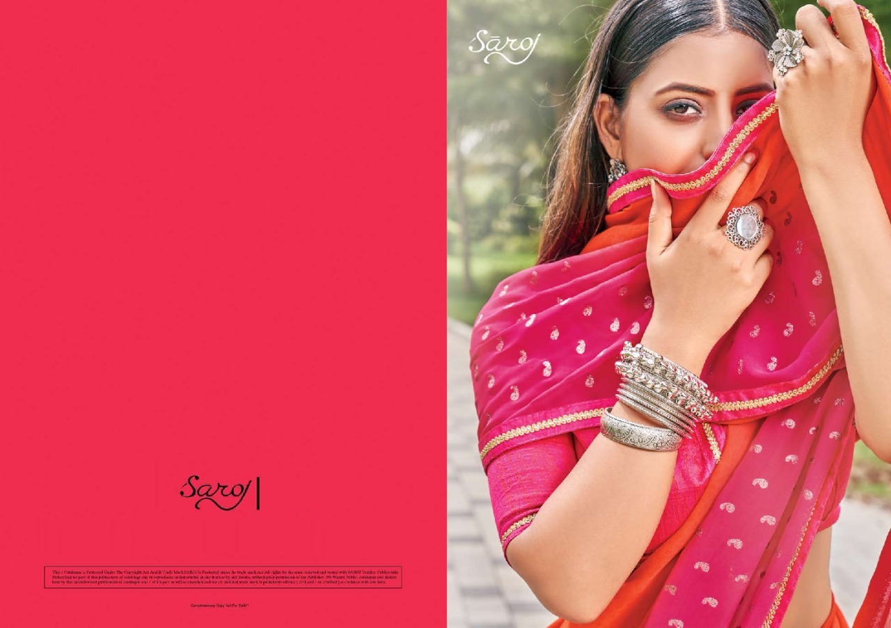 saroj saree Kanishka georgette Decant look saree catalog