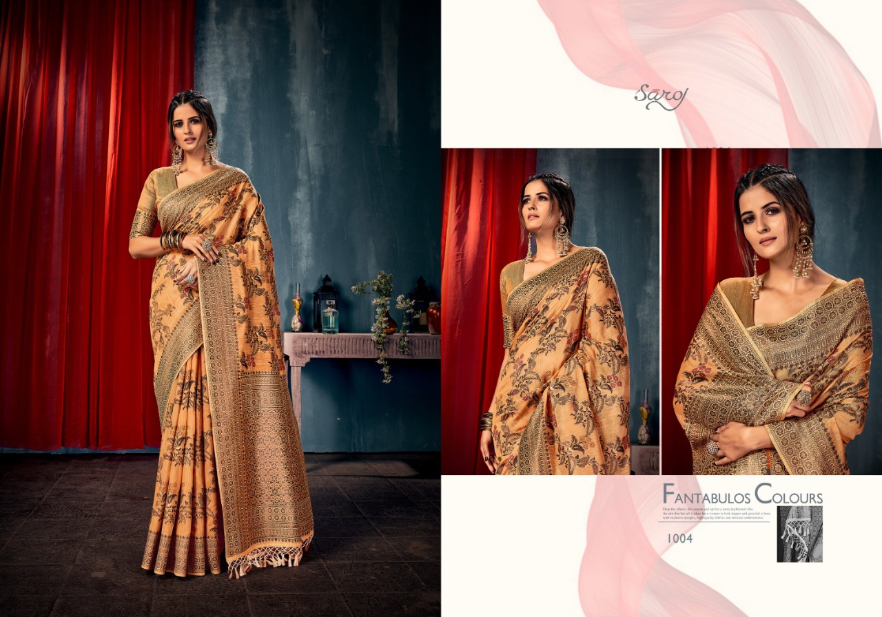 saroj saree Maniratna Vol 1 linen regal look saree catalog