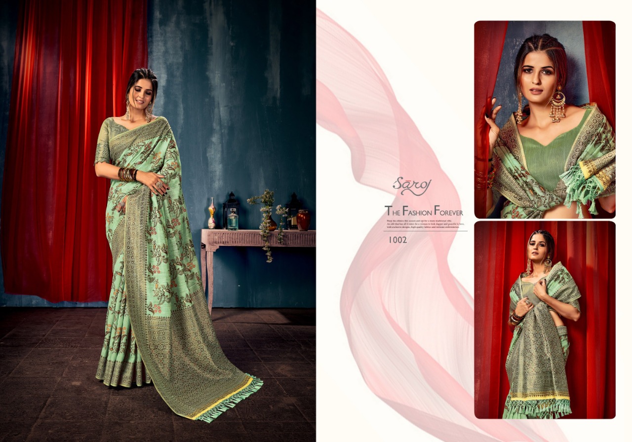 saroj saree Maniratna Vol 1 linen regal look saree catalog