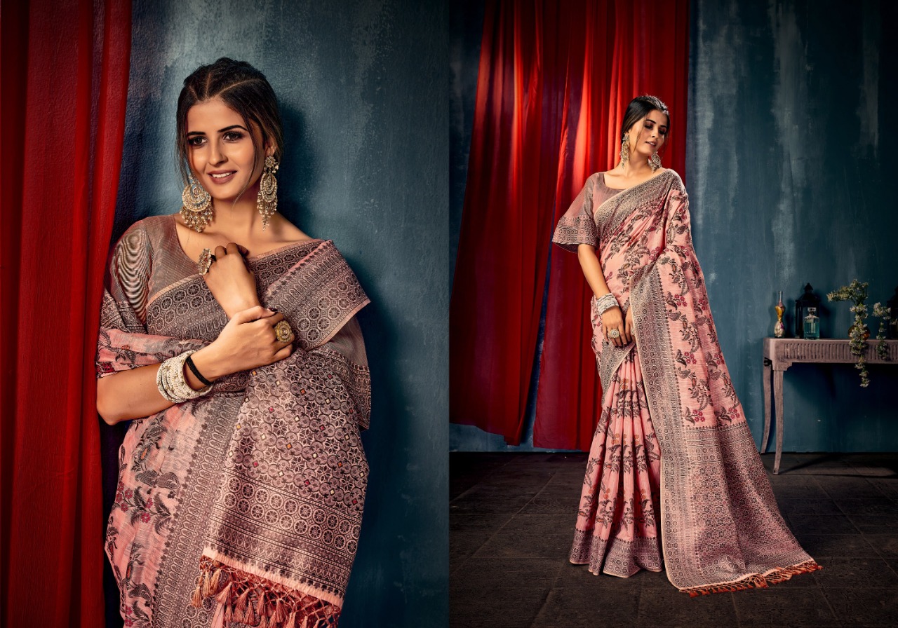 saroj saree Maniratna Vol 1 linen regal look saree catalog