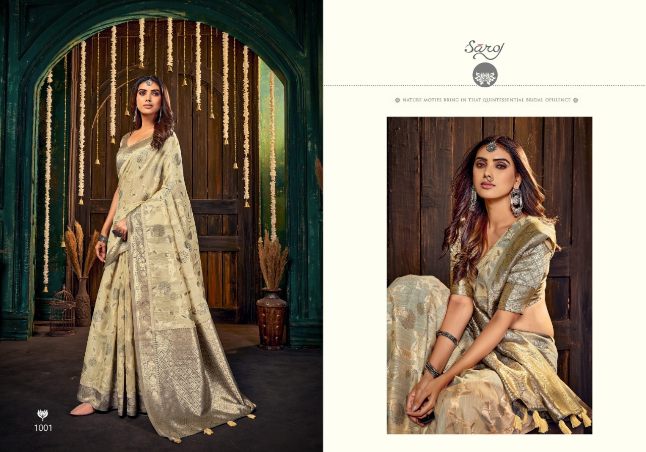 saroj saree Maniratna Vol 4 linen graceful look saree catalog