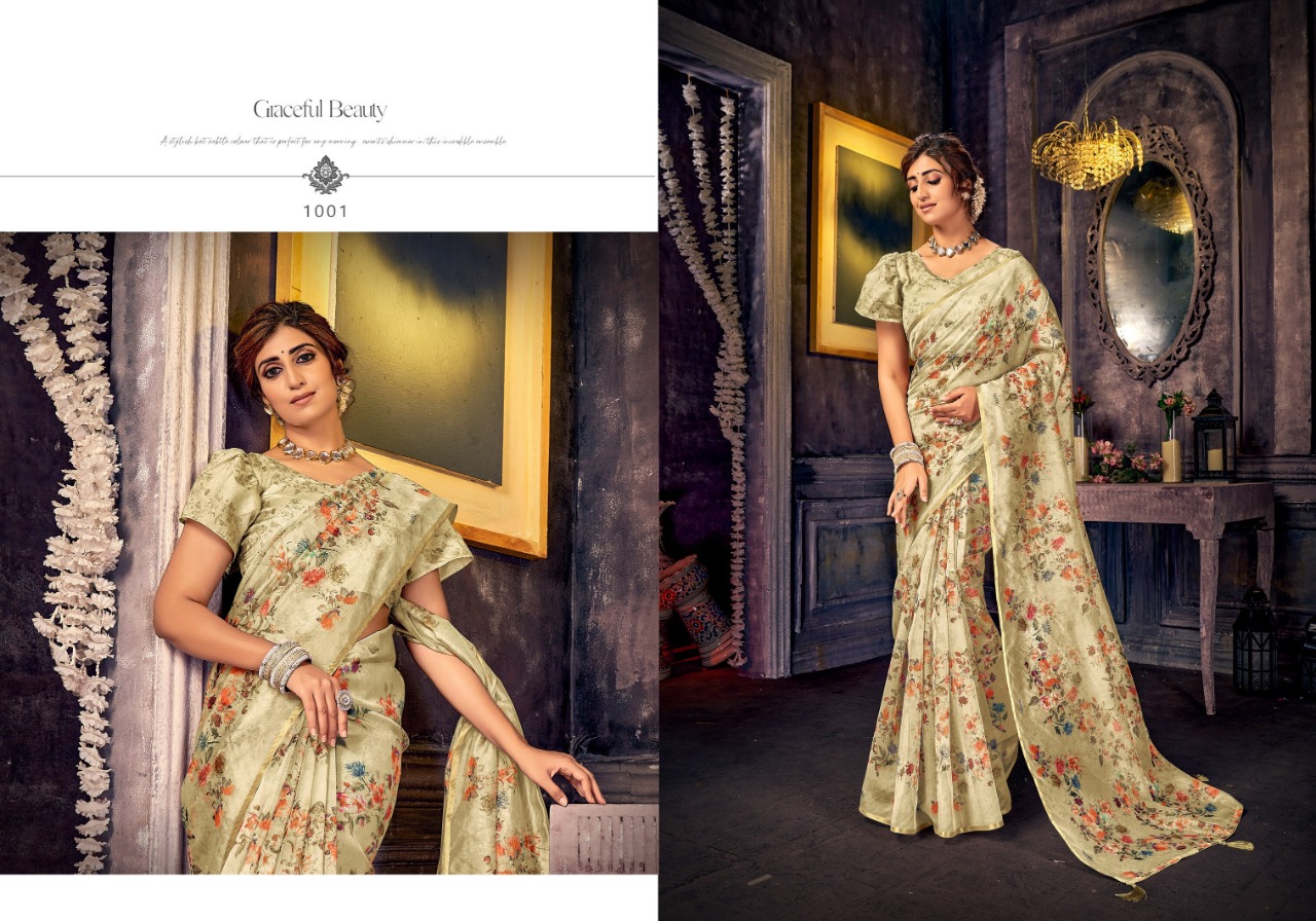 saroj saree Philauri organza regal look saree catalog