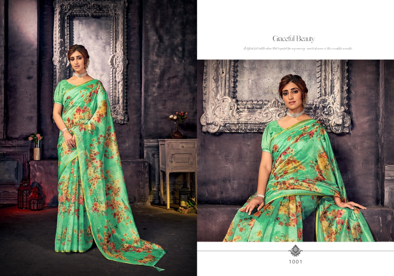 saroj saree Philauri organza regal look saree catalog