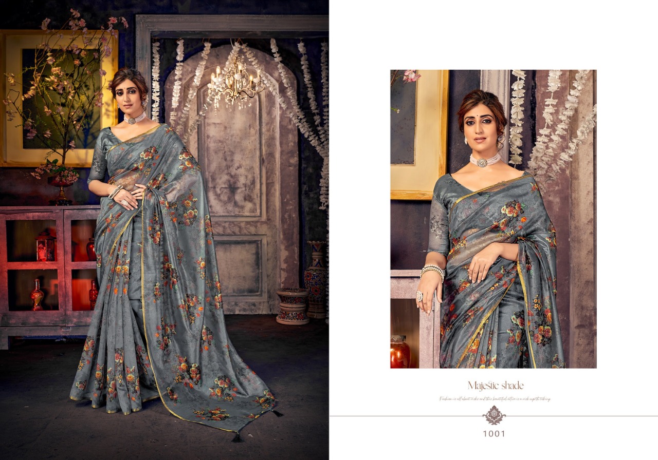 saroj saree Philauri organza regal look saree catalog