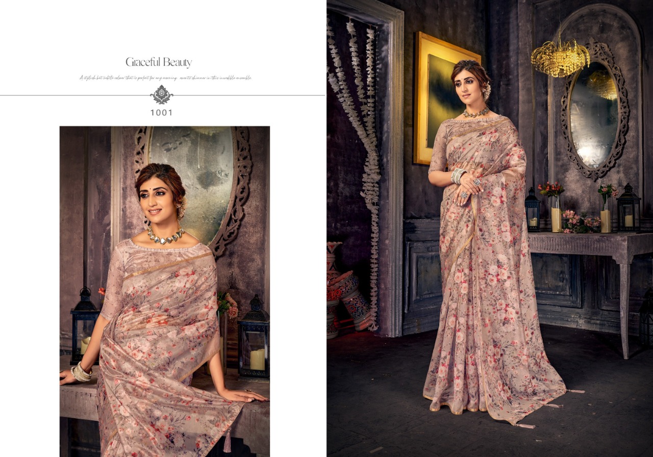 saroj saree Philauri organza regal look saree catalog