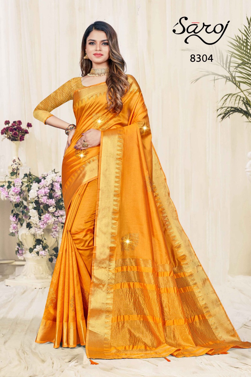 saroj saree Premium Look soft cotton silk graceful look saree catalog