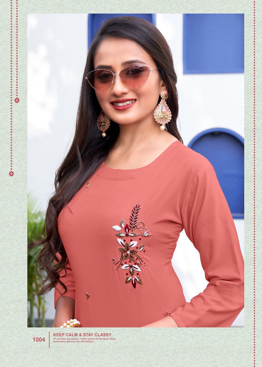 selesta kashis royal crape elegant look kurti catalog