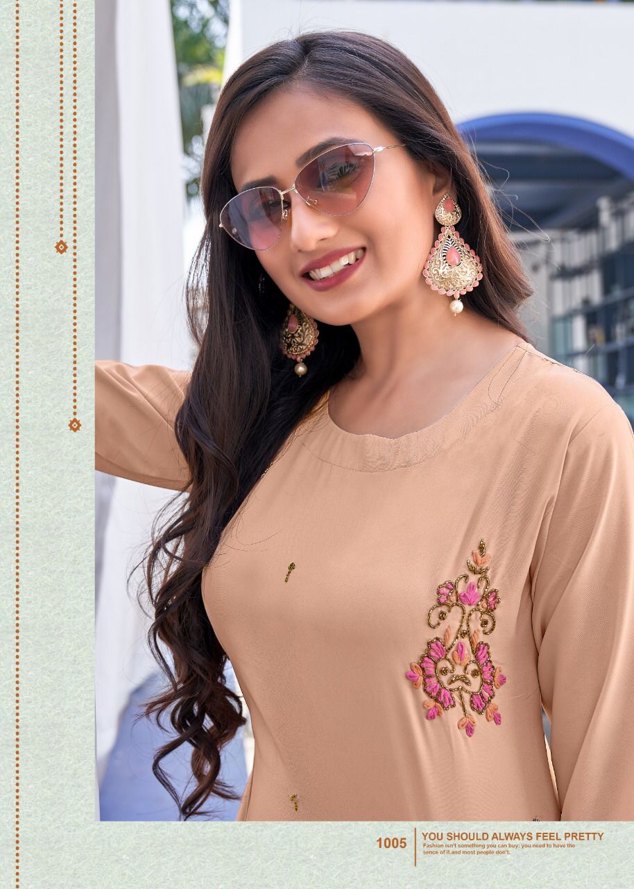 selesta kashis royal crape elegant look kurti catalog