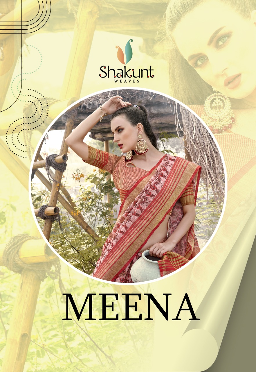 shakunt weaves meena linen regal look saree catalog