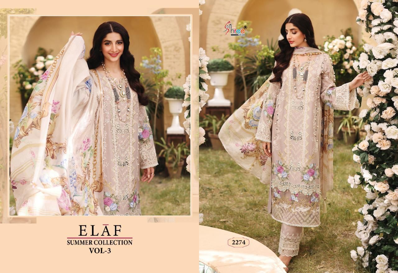 shree fab elaaf summer collection vol 3 cotton authentic fabric salwar suit catalog