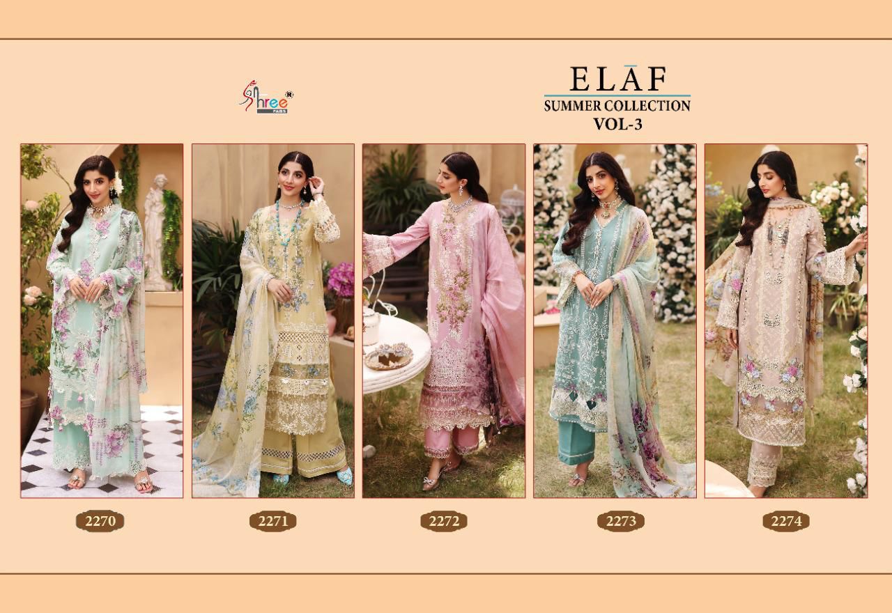 shree fab elaaf summer collection vol 3 cotton authentic fabric salwar suit catalog