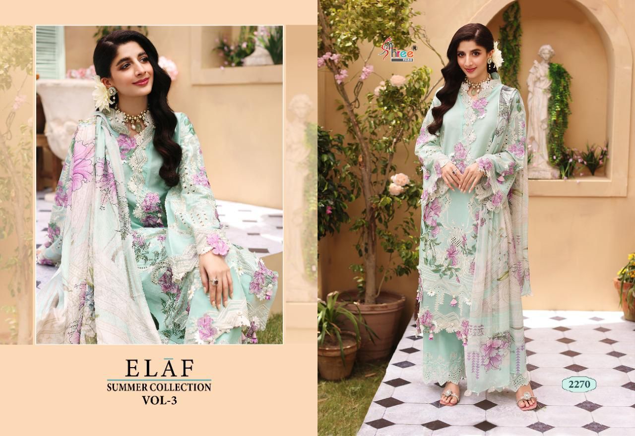 shree fab elaaf summer collection vol 3 cotton authentic fabric salwar suit catalog