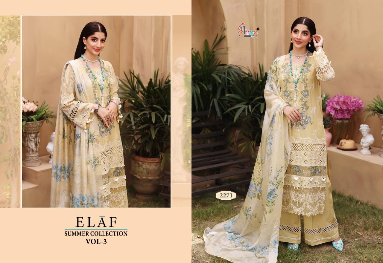 shree fab elaaf summer collection vol 3 cotton authentic fabric salwar suit catalog