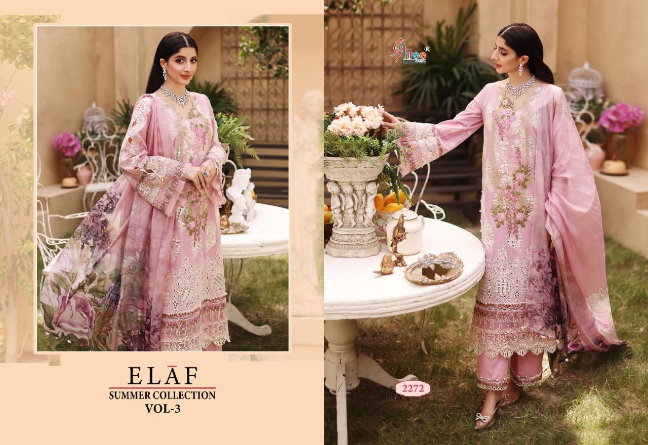 shree fab elaaf summer collection vol 3 cotton authentic fabric salwar suit catalog