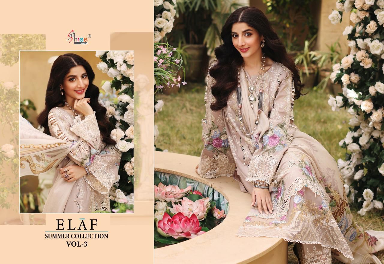 shree fab elaaf summer collection vol 3 cotton authentic fabric salwar suit catalog