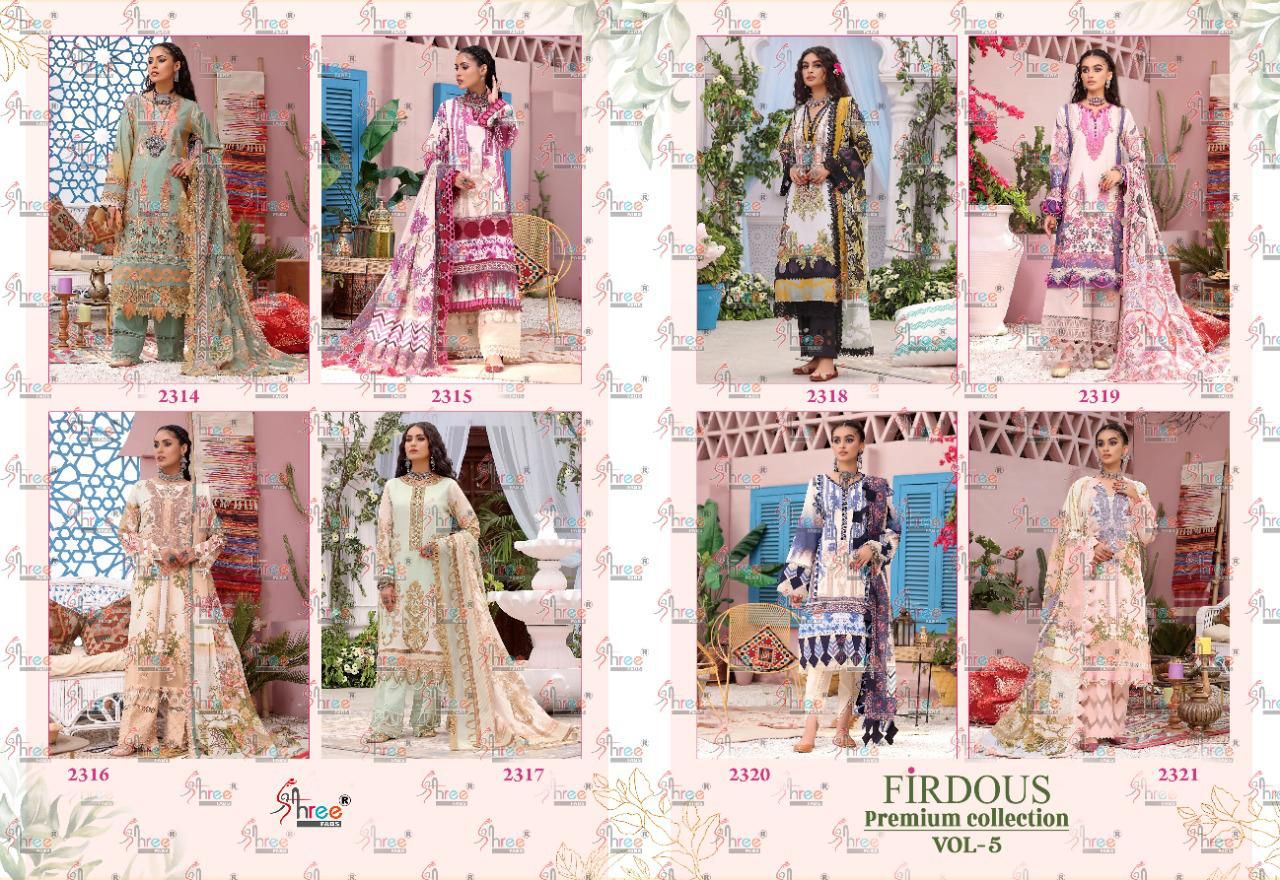 shree fab firdous premium collection vol 05 cotton innovative print salwar suit with chiffon dupatta catalog