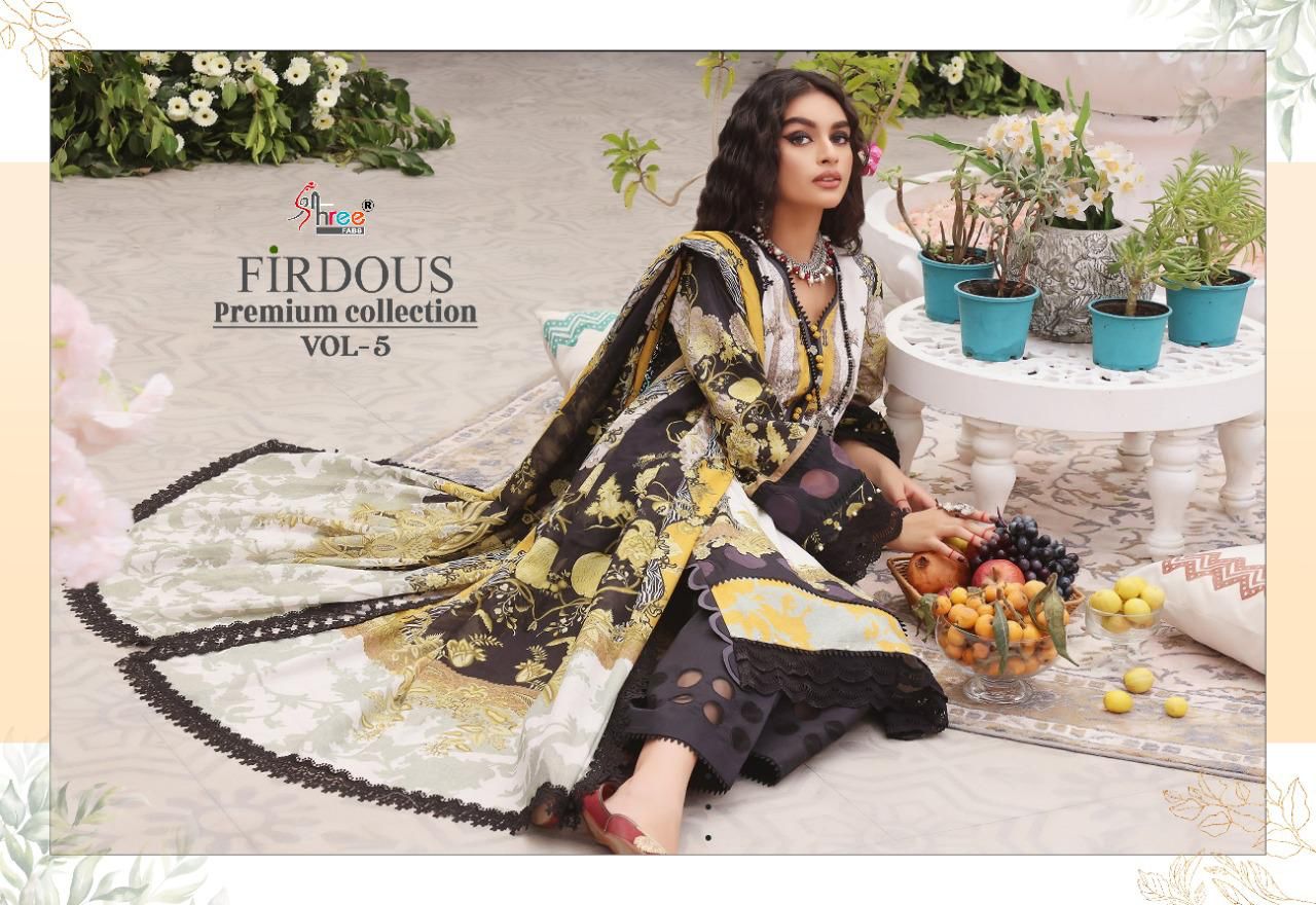 shree fab firdous premium collection vol 05 cotton innovative print salwar suit with chiffon dupatta catalog