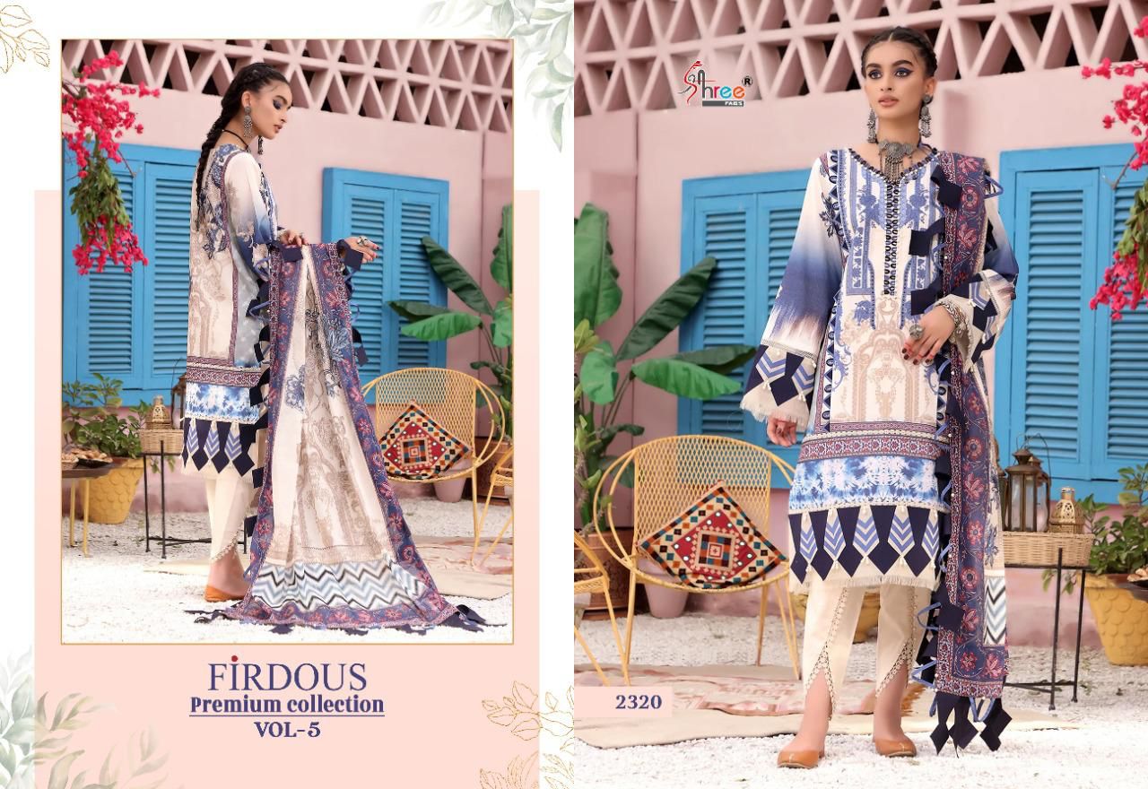 shree fab firdous premium collection vol 05 cotton innovative print salwar suit with chiffon dupatta catalog