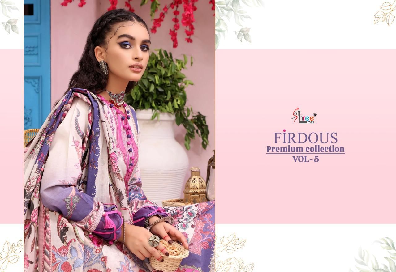 shree fab firdous premium collection vol 05 cotton innovative print salwar suit with chiffon dupatta catalog