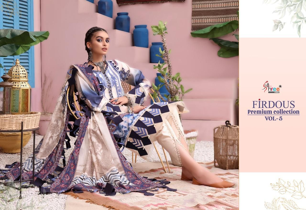 shree fab firdous premium collection vol 05 cotton innovative print salwar suit with chiffon dupatta catalog