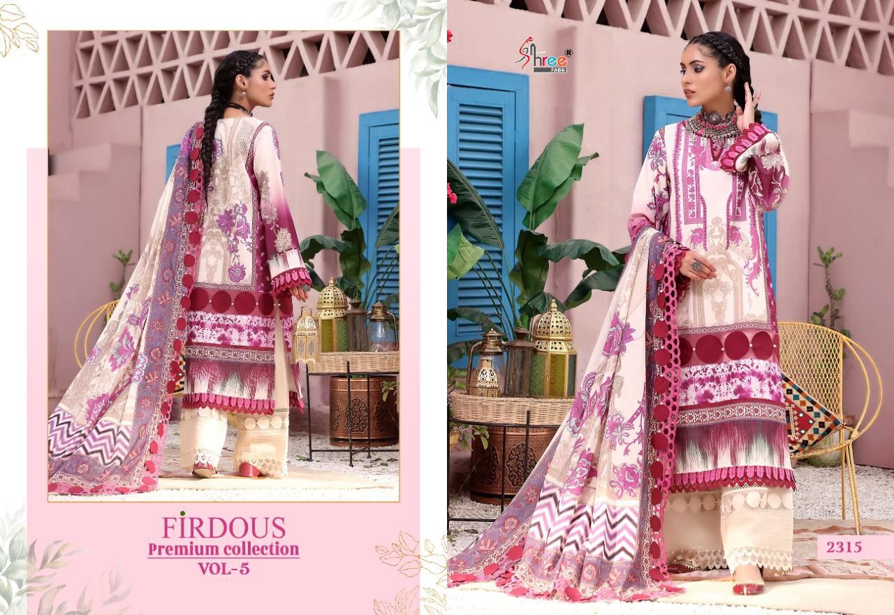 shree fab firdous premium collection vol 05 cotton innovative print salwar suit with chiffon dupatta catalog